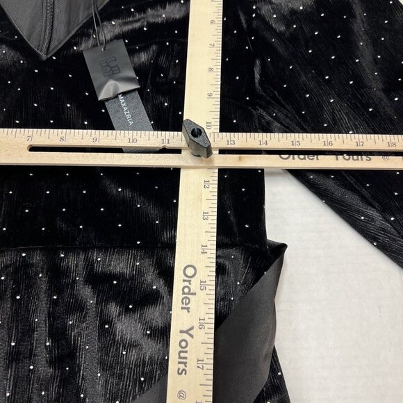 Bcbgmaxazria Womens 6 Velvet Sequin Mini Dress Puff Sleeve ALine Belted Cocktail - Picture 4 of 8